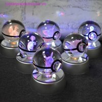 Toplanswatchstore Pokemon Crystal Ball 3D Đồ chơi Snorlax Mewtwo Pikachu Nhân vật Pokémon LED Light Toy VN
