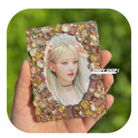 Toploader Decor Charm Kem Keo A7 | Đá Pha Lê Nâu Coffee | Thẻ Đựng Card Hình Ảnh Idol Anime TC187