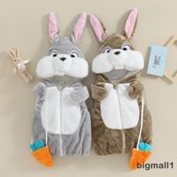 Topmall Set Áo Hoodie Không Tay Và Túi Đeo Chéo Hình Thỏ Con Đáng Yêu Cho Bé