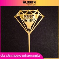 Topper Que Cắm Chữ Happy Birthday Mica Trang Trí Quà Tặng Sinh Nhật, Bánh Kem Sinh Nhật, Nhiều Mẫu Lựa Chọn Toppercake - Style 3