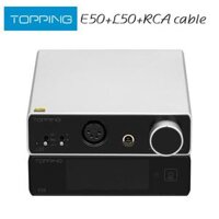 TOPPING E50 MQA Decoder  TOPPING L50 NFCA Headphone Amplifier  RCA Cable Color Black Combo