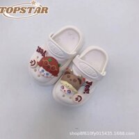 Topstar✨ Trẻ em Crocs hoạt hình trong nhà ngoài trời mùa hè Dép trẻ em baotou