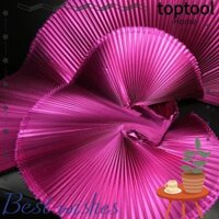 Toptool Vải Xếp Ly Kim Loại, Vải Organ Rộng 150cm Lớn, Vải Polyester Accordion Thời Trang Trang Trang Trí Vàng Cưới