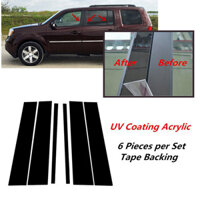 Tốt Đen / Sợi Carbon Cửa Xe Trụ Cột B C Trụ Bao 6 Gói Dành Cho Xe Honda Pilot Ridgeline 2009-2015