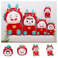 Tốt lành Linh vật búp bê rồng sang trọng Năm mới Gối Đệm trang trí nội thất Quà tặng