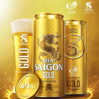 [Tốt Mà Rẻ]Thùng 18 Lon Bia Sài Gòn Gold Vàng Cao Cấp Hương Vị Tinh Tuý Sảng Khoái, Bao Bì Sang Trọng, Hoả Tốc Hà Nội
