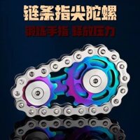 Tốt nhất Boutique # Finger Xích răng bánh đà đầu ngón tay con quay hồi chuyển đầy màu sắc nhàm chán giải nén tạo tác bánh răng liên kết kim loại đồ chơi cơ khí chính xác ngày