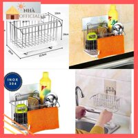 TỐT NHẤT [ GIÁ RẺ ] Giỏ Đựng Miếng Rửa Chén Bát Inox Dán Tường Siêu Chắc - Kệ để đồ rửa bát Có Khay Hứng Nước   _NHÀ