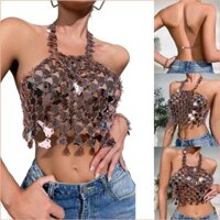 Tốt Nữ Acrylic Kim Sa Lấp Lánh Dây Crop Top Ngực Dây Hộp Đêm Trang Sức Cơ Thể