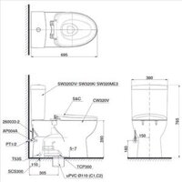 TOTO CS320DRW4 – Bồn cầu thông minh nắp rửa điện tử TCF4731