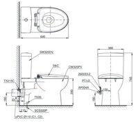 TOTO CS320PDRT3 – Bồn cầu 2 khối nắp êm TC385VS