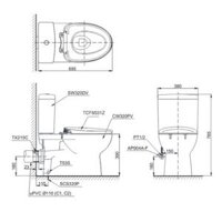 TOTO CS320PDRW6 – Bồn cầu thông minh nắp rửa điện tử TCF6531Z