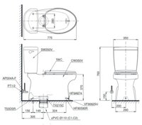 TOTO CS350DW4 – Bồn cầu thông minh nắp rửa điện tử TCF4731A