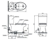 TOTO CS351DT3 – Bồn cầu 2 khối nắp êm TC385VS