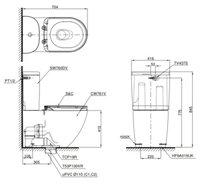 TOTO CS761DW8 – Bồn cầu thông minh nắp rửa điện tử TCF6632A