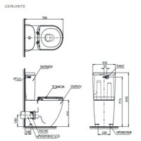 TOTO CS761PDT5 – Bồn cầu 2 khối nắp êm