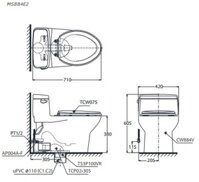 TOTO MS884E2 – Bồn cầu thông minh nắp rửa cơ TCW07S