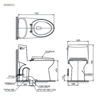 TOTO MS905T2 – Bồn cầu 1 khối nắp êm TC393VS