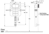TOTO WH050 – Két nước bồn cầu âm tường