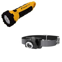 Toucan City LED Flashlight and LEDLENSER SEO7R Premium 220-Lumen Rechargeable LED Headlamp with Optisense Technology & Advanced Focus System Design...
