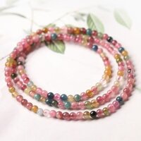 Tourmaline Tự Nhiên Đa Vòng Tay Nguyên Chất Tự Nhiên Mỏ Cũ Cầu Vồng Kẹo Brazil Pha Lê Chính Hãng Ba Vòng Tay Nữ