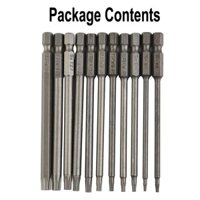 [Toyb] 11 Bộ tuốc nơ vít Torx Đầu từ tính an ninh lục giác 100MM Cực dài