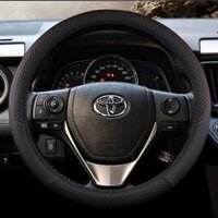 Toyota Camry Vios Altis Rush Avanza Vellfire Hilux Wish Innova bọc vô lăng da PU 38cm kích thước đa năng bọc vô lăng da chống trượt cho mọi mùa