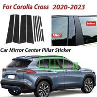 Toyota Corolla Cross Glossy Đen Cửa Xe Ô Tô Cửa Sổ Trung Tâm Cột B C Trụ Cột Bài Miếng Dán Viền Gương Trang Trí Phim Cho Chữ Thập CC 2021 2022 2023 Phụ Kiện