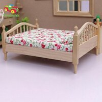Toysmith 1: 12 Nhà Búp Bê Gỗ Giường Đôi Nhà Búp Bê Phụ Kiện Phòng Ngủ Micro Cảnh Đạo Cụ Chụp Ảnh Cho Trẻ Em Bé Gái Tập Đi Quà Tặng