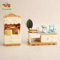Toysmith Bộ đồ chơi nhà bếp thu nhỏ Máy đánh trứng và máy làm bánh mì Bộ nhà bếp nhà búp bê