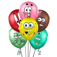 Toystoryshop 12 Cái/gói SpongeBob Bong Bóng Cao Su Bộ Trang Trí Tiệc Sinh Nhật Đồ Chơi Cho Trẻ Em Squidward Má Cát Dụng Cụ Tiệc Tùng Bóng Bay Patrick Star Mr. Krabs Trẻ Em Quà Tặng 12Inch