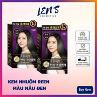 [TP HCM] - MÀU ĐEN - Kem nhuộm phủ bạc thảo dược Hàn quốc REEN - 3 GÓI