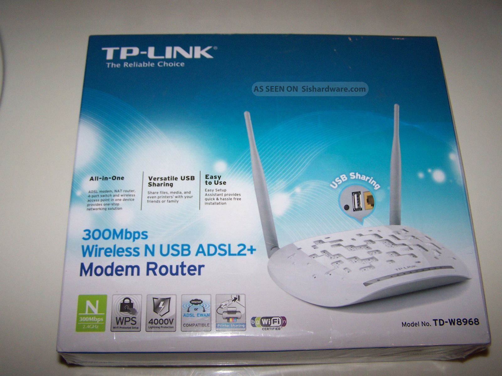 TP-Link 300Mbps Wireless N USB ADSL2+ Modem Router TD-W8968