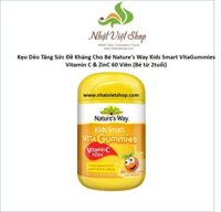 TPCN - Kẹo Dẻo Tăng Sức Đề Kháng Cho Bé Natures Way Kids Smart VitaGummies Vitamin C & ZinC 60 Viên