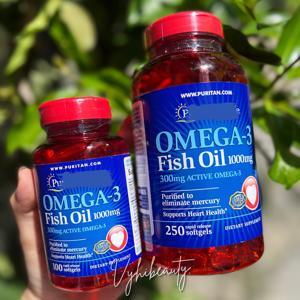 TPCN Puritan's Pride Omega-3 Fish Oil 1000 mg - Viên uống dầu cá nâng cao sức khỏe tim mạch và hệ miễn dịch