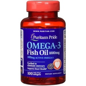 TPCN Puritan's Pride Omega-3 Fish Oil 1000 mg - Viên uống dầu cá nâng cao sức khỏe tim mạch và hệ miễn dịch