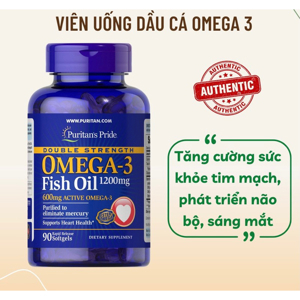 TPCN Puritan's Pride Omega-3 Fish Oil 1000 mg - Viên uống dầu cá nâng cao sức khỏe tim mạch và hệ miễn dịch