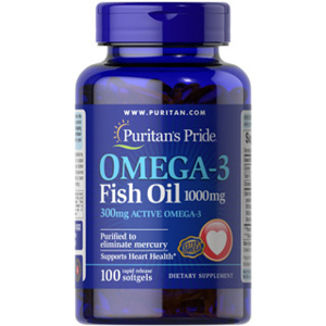 TPCN Puritan's Pride Omega-3 Fish Oil 1000 mg - Viên uống dầu cá nâng cao sức khỏe tim mạch và hệ miễn dịch