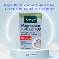 [TPCN] Viên Uống Kneipp Magnesium + Calcium + D3 bổ sung magie,canxi,vitaminD3, lọ 150 viên