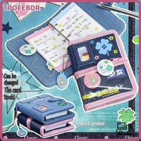Tpofebdr DIY Binder Journal Book, Retro Y2K Style M5 Loose Leaf Notebook, Di Động Ins Handmade Bền Phụ Kiện Học Tập Quà Tặng Bé Gái