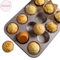 Tpxckz 12 Cốc Cupcake Pan Muffin Khay Cupcake Khuôn Muffin Chảo Thép Carbon Nướng Chảo Chống Dính Máy Nướng VN