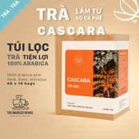 Trà Cascara túi lọc (trà túi nhúng) - Trà làm từ vỏ trái cà phê arabica 100% The Married Beans (Hộp 10 gói)