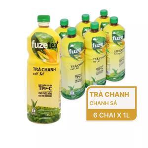 Trà chanh với sả Fuze Tea Lốc 6 chai 1 lít