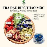 Trà "Chóng Lão Hoá" đậu biếc kỷ tử táo đỏ hoa nhài, trà thảo mộc thư giản ngủ ngon đẹp da thải độc thanh lọc cơ thể