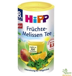 Trà cốm hòa tan HiPP hoa quả, bạc hà Mellisen với Isomaltulose 3668 (200g)