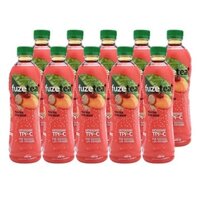 Trà Đào hạt chia. 24 chai/1 thùng, mua 3t tặng 1 bộ cốc thủy tinh 4 chiếc