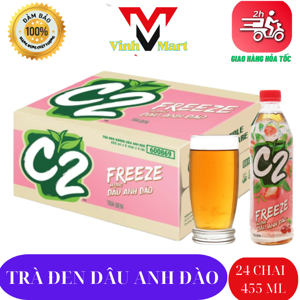 Trà đen C2 hương dâu anh đào Thùng 24 chai 455ml
