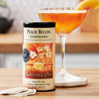 Trà đen đào hương quả chín tươi mát tự nhiên cao cấp The Republic of Tea lon thiếc 50 túi lọc