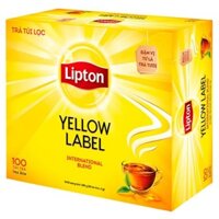 Trà đen túi lọc Lipton nhãn vàng hộp lớn 200g (100 túi x 2g)