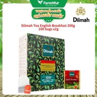 Trà Dilmah English Breakfast Buổi Sáng Anh Quốc 200g 100 Túi x 2g Túi Bạc Riêng Biệt – Tuyệt vời để khởi đầu ngày mới